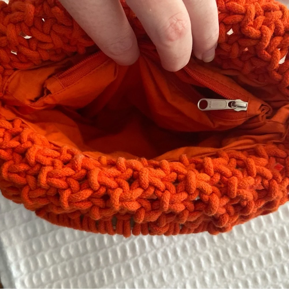 Cleobella macrame orange Monaco woven bag - Picture 7 of 9
